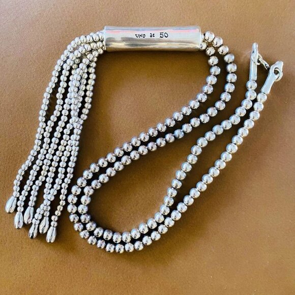 Uno de 50 Jellyfish Silver Long Tassel Necklace - Picture 11 of 11